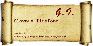 Glovnya Ildefonz névjegykártya